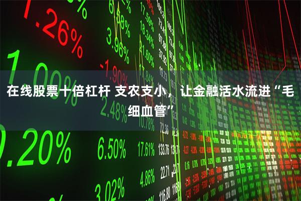 在线股票十倍杠杆 支农支小，让金融活水流进“毛细血管”