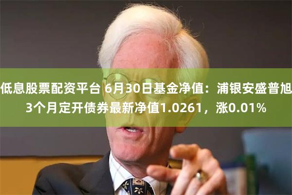 低息股票配资平台 6月30日基金净值：浦银安盛普旭3个月定开债券最新净值1.0261，涨0.01%