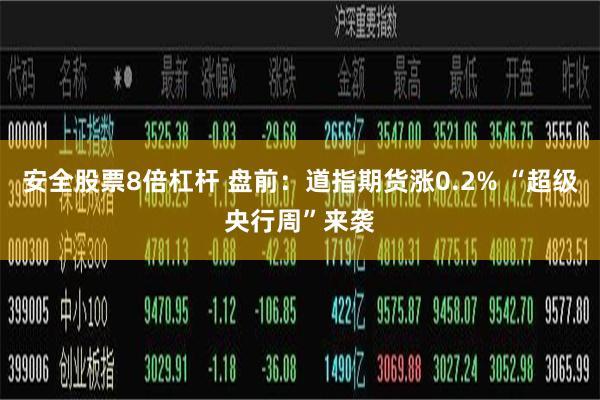 安全股票8倍杠杆 盘前：道指期货涨0.2% “超级央行周”来袭